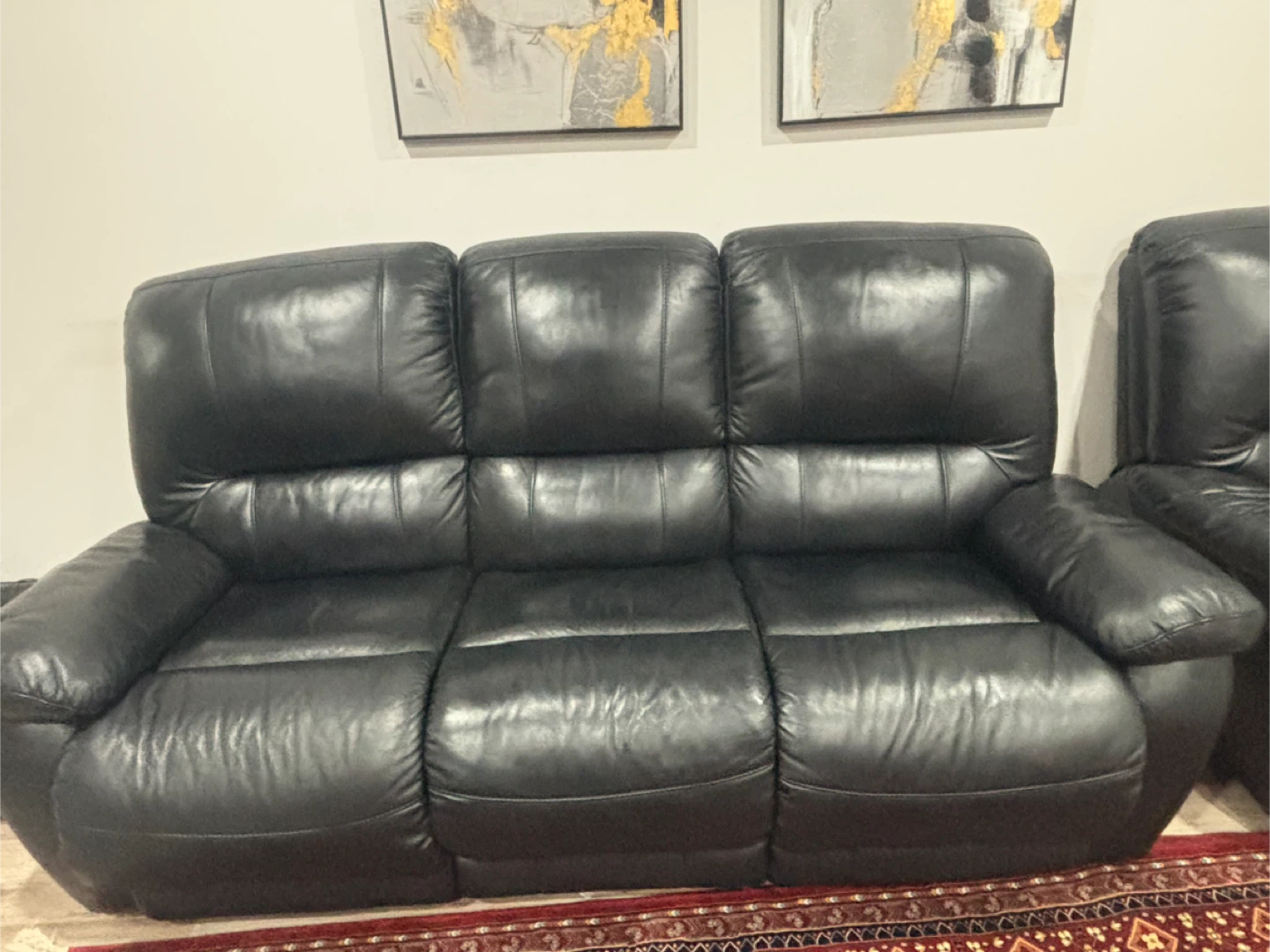 Grain leather couch set
