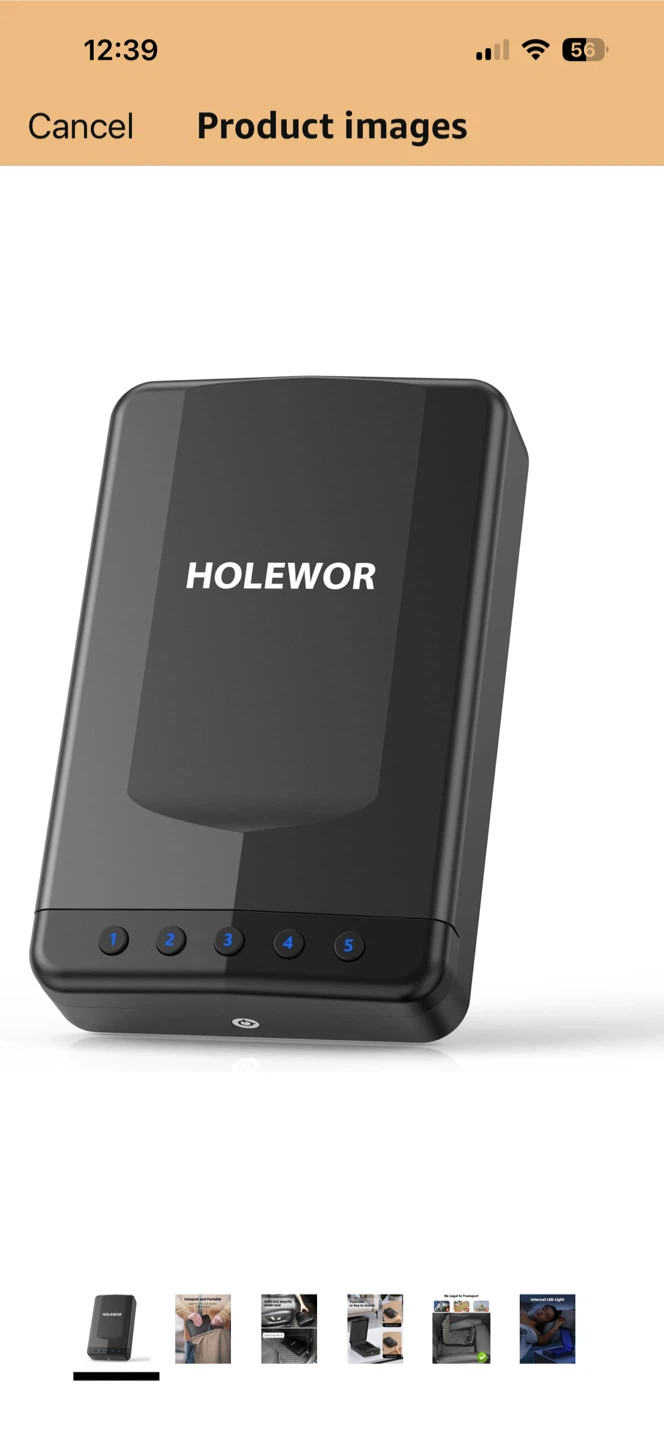 HOLEWOR Security Safe Box with LED Light and Backup Keys