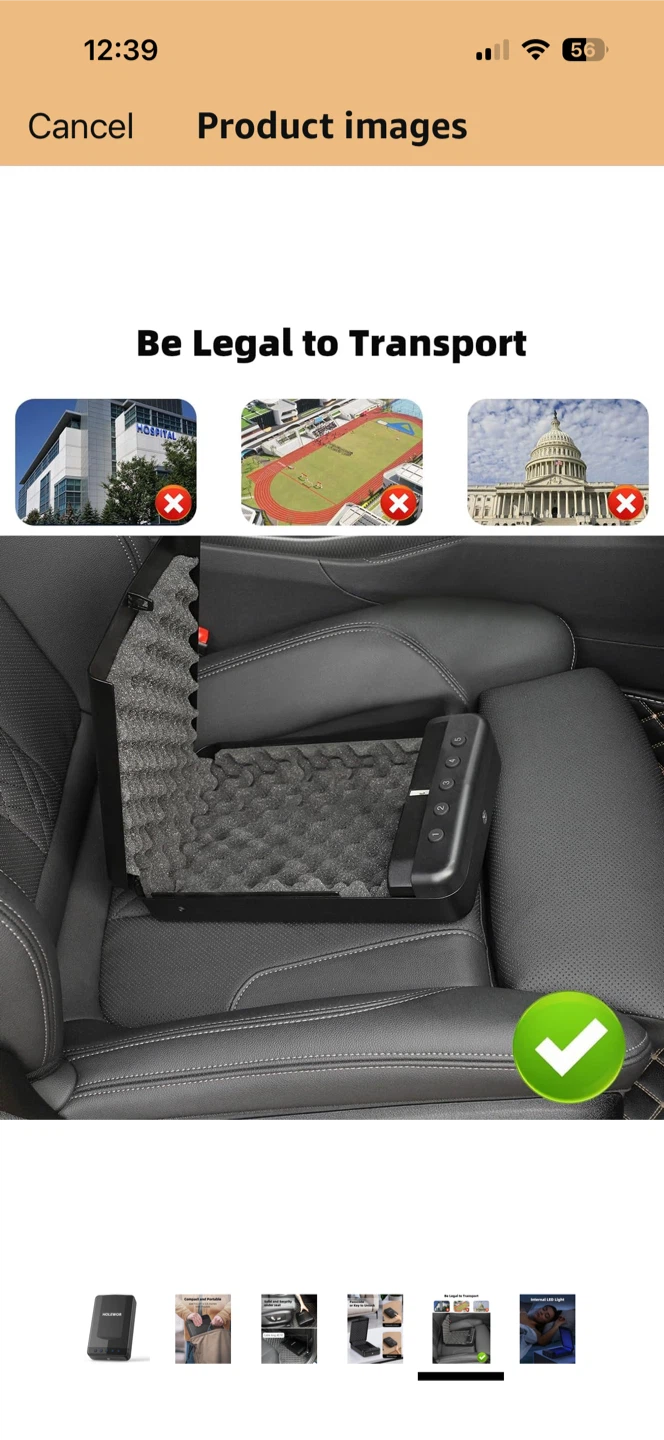HOLEWOR Security Safe Box with LED Light and Backup Keys - photo 3
