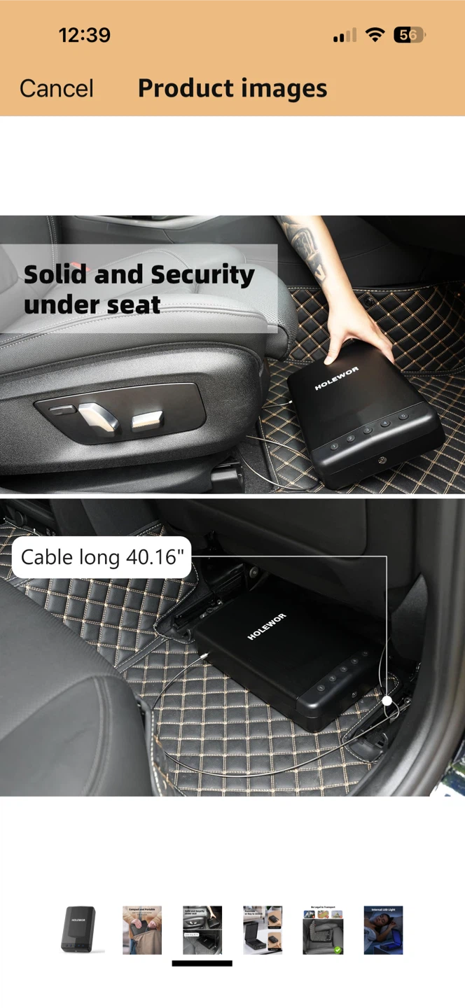 HOLEWOR Security Safe Box with LED Light and Backup Keys - photo 4