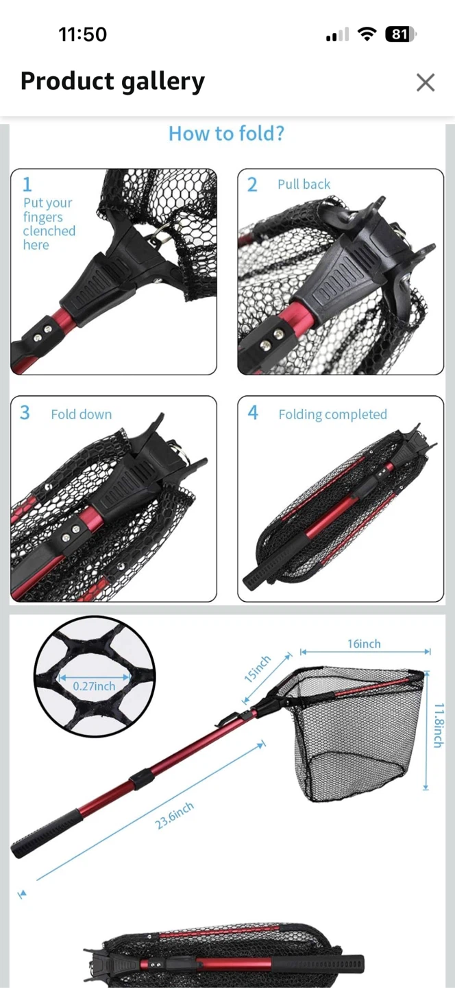 YVLEEN Foldable Fishing Landing Net - photo 3