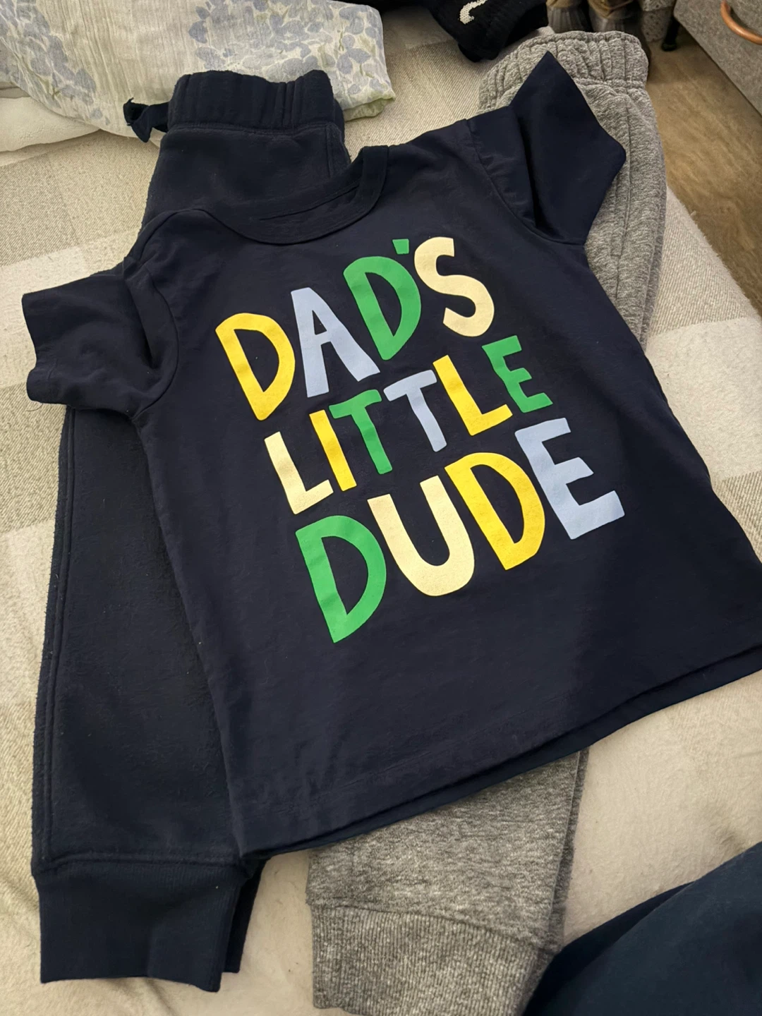 Kids "Dad's Little Dude" Graphic T-Shirt & Sweatpants Set - photo 5