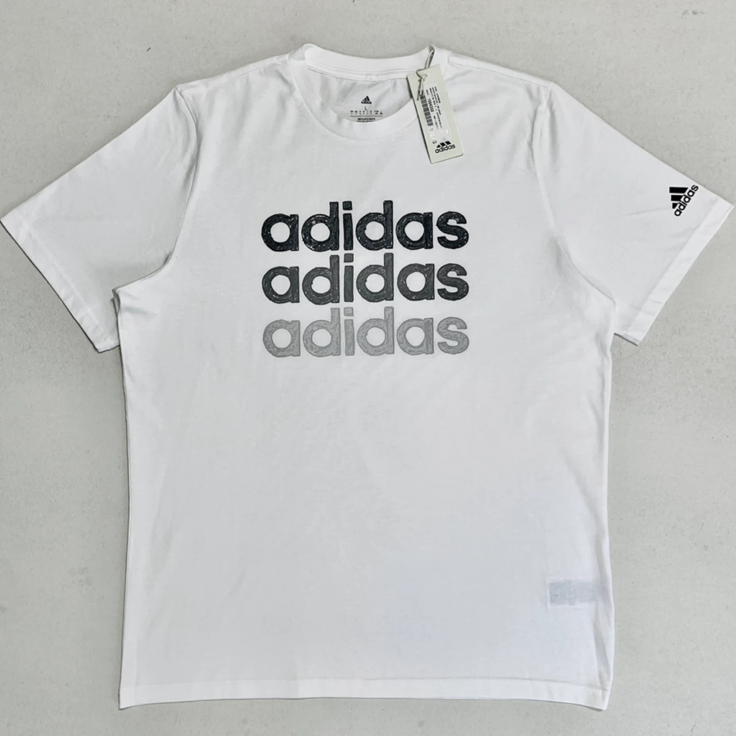 Adidas T-Shirt Short Sleeve Graphic Crewneck Multi G T White NEW