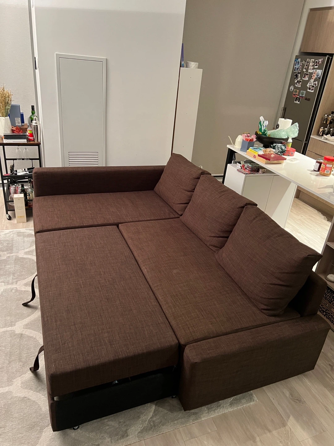 IKEA FRIHETEN Corner Sofa-Bed with Storage - Brown - photo 4