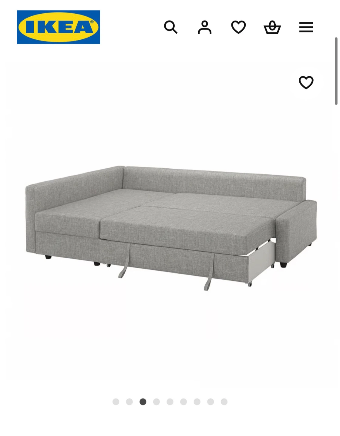 IKEA FRIHETEN Corner Sofa-Bed with Storage - Brown - photo 5