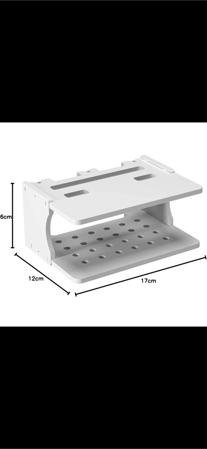 White 2-Tier Wall Mount Shelf for Projector/Electronics - photo 2