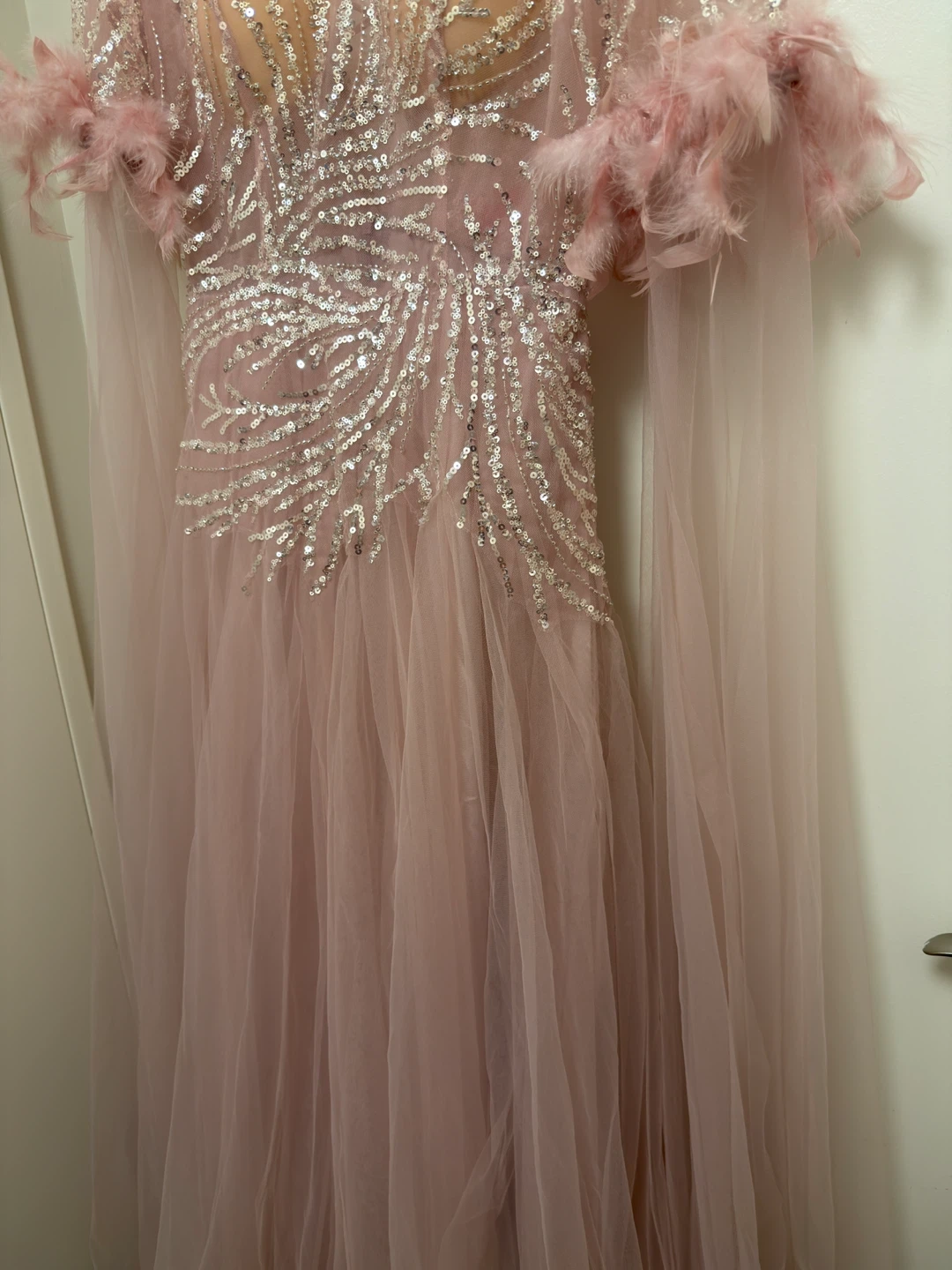 Pink Feather Formal dress - NEW
