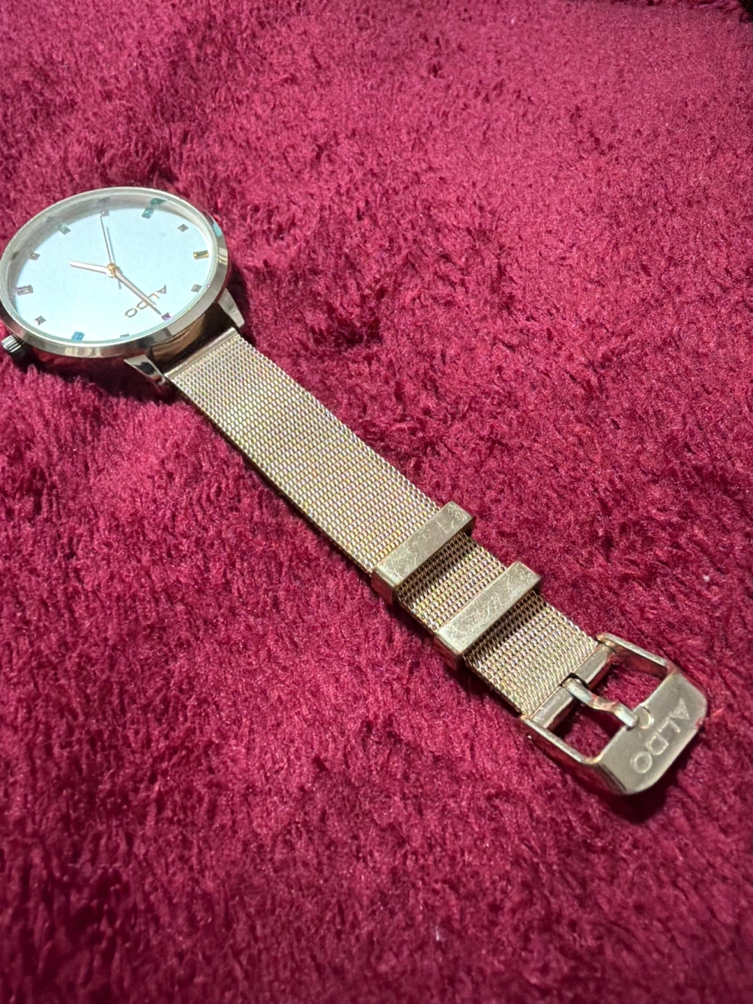 ALDO Women's Rose Gold Mesh Band Watch - photo 2
