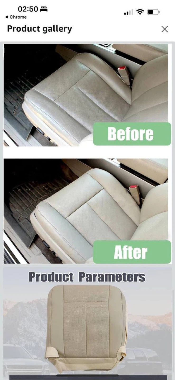 Tan/Beige Leather Seat Replacement Upholstery Set for Ford - photo 2