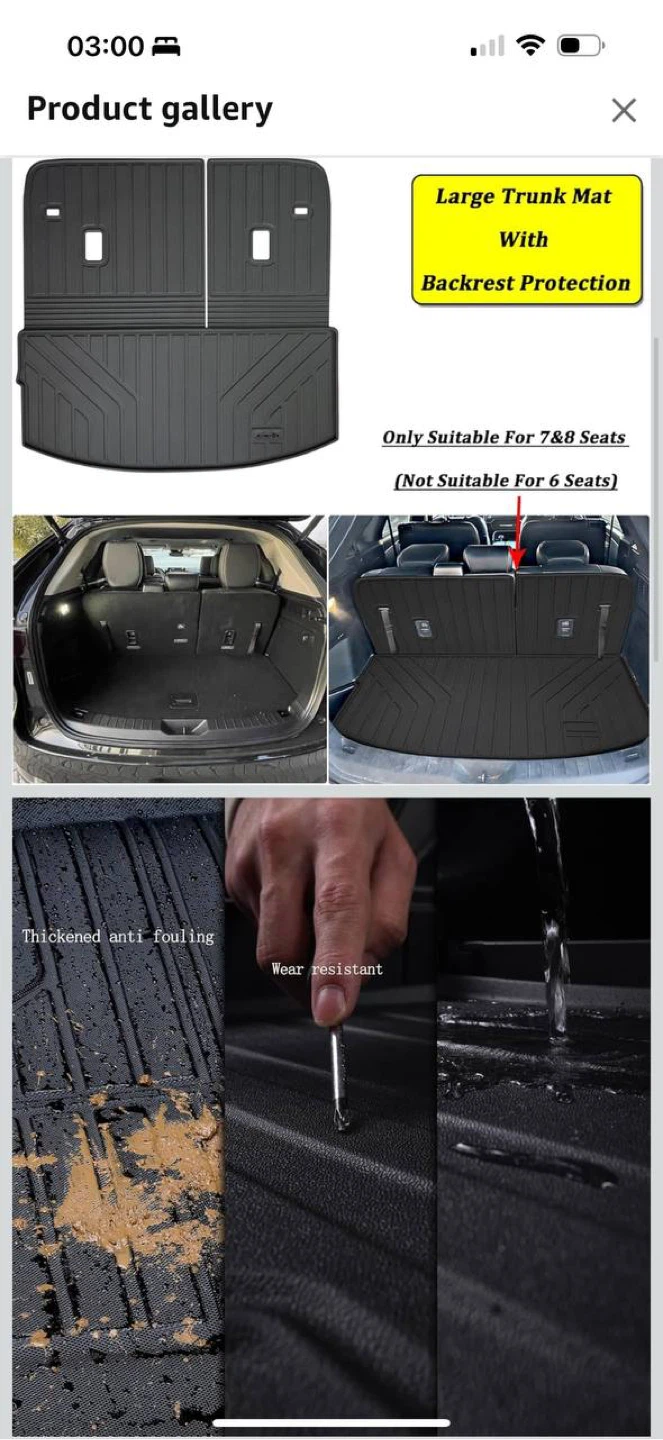AltraVos Cargo Liners for Mazda CX-90 2024–2025 (7 & 8 S - photo 2