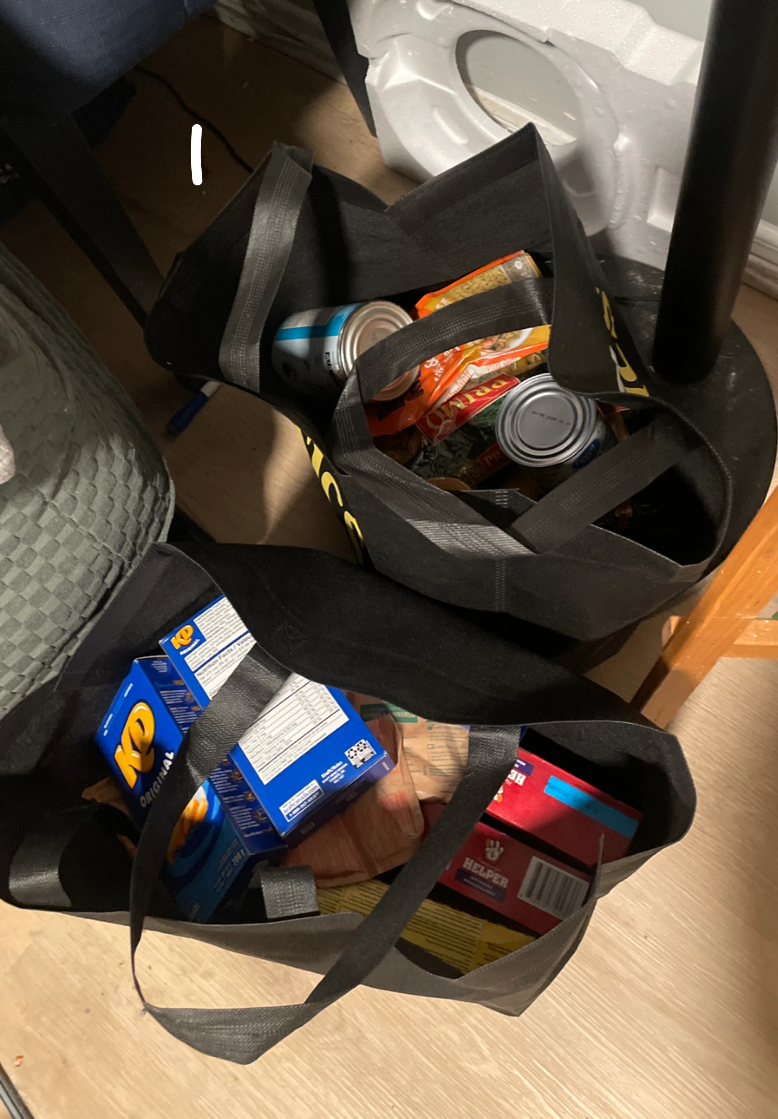 Assorted Groceries: Kraft Dinner, Helper, Canned Goods
