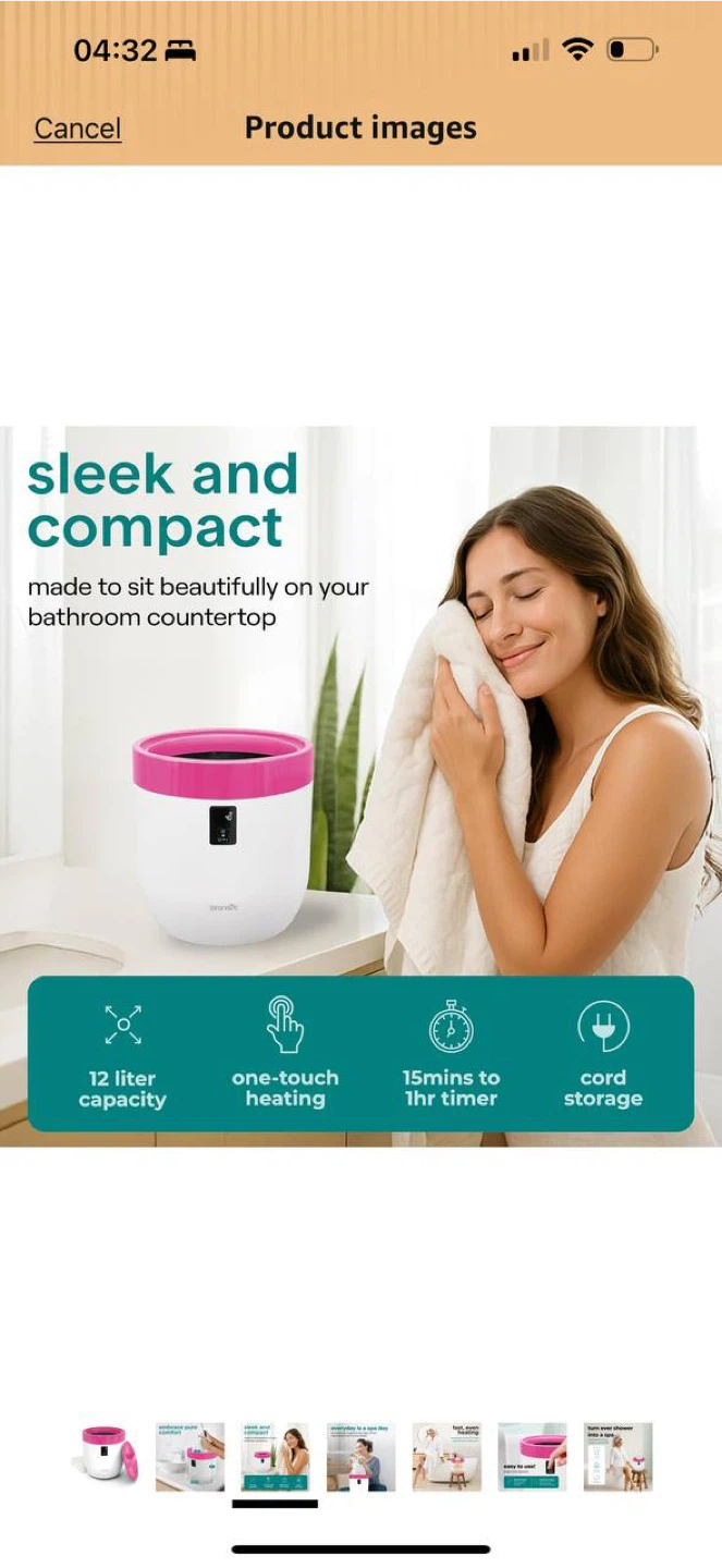 SereneLife Small Towel Warmer – Pink – Open Box - photo 3