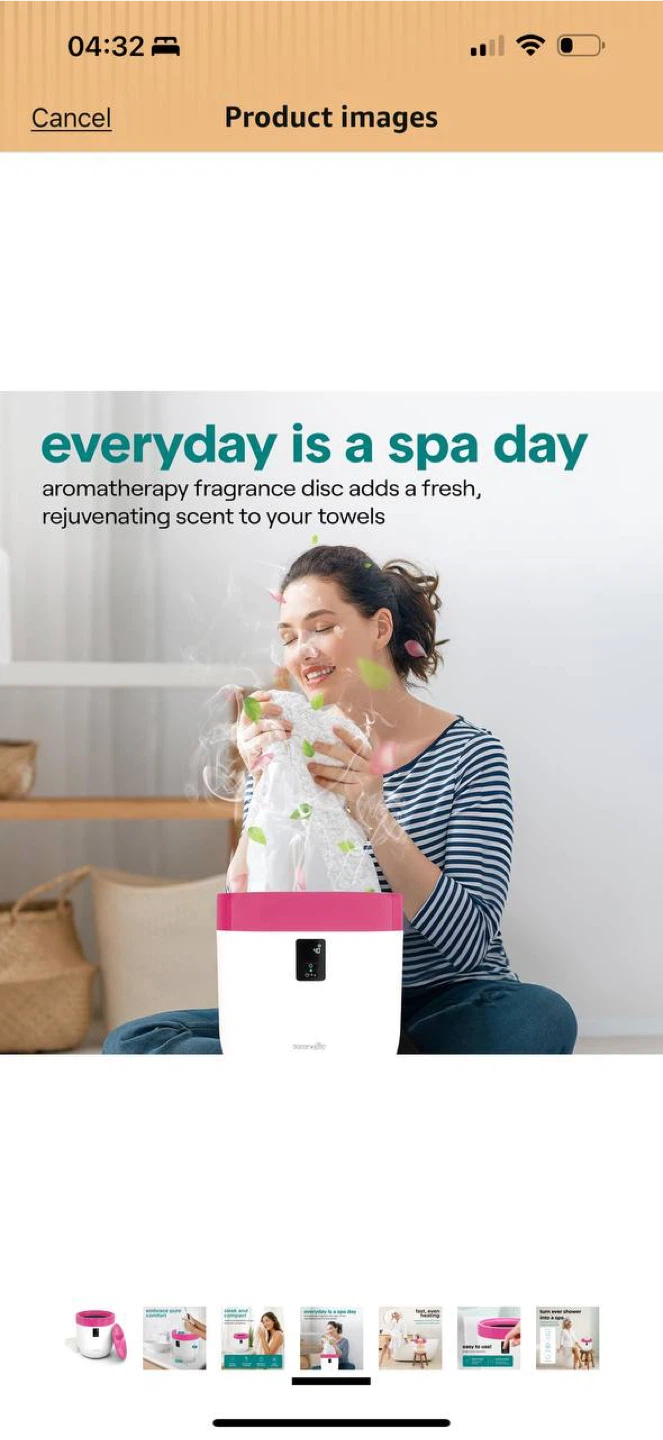 SereneLife Small Towel Warmer – Pink – Open Box - photo 4