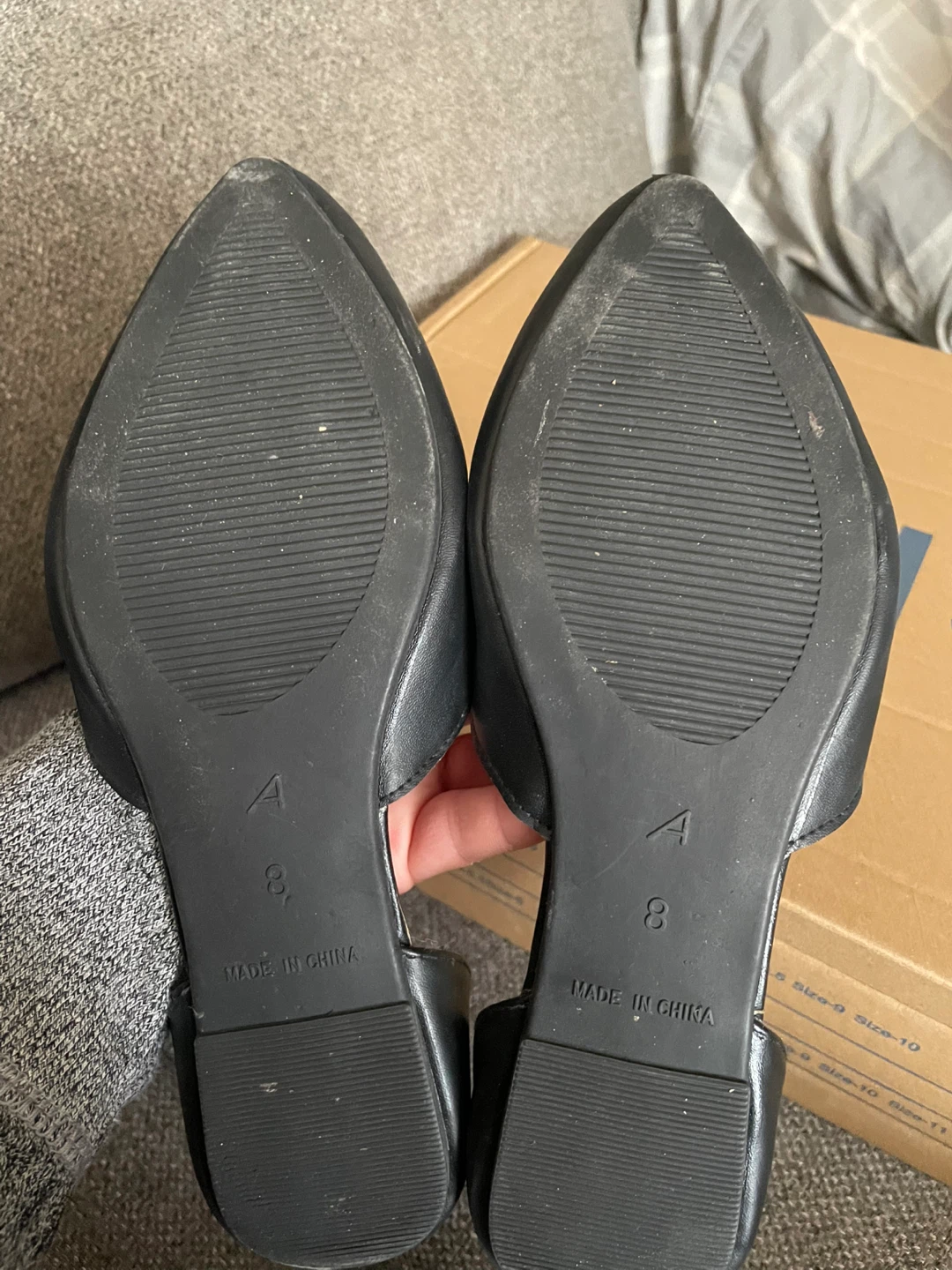 Ardene Black Pointed Flats Size 8 - photo 3