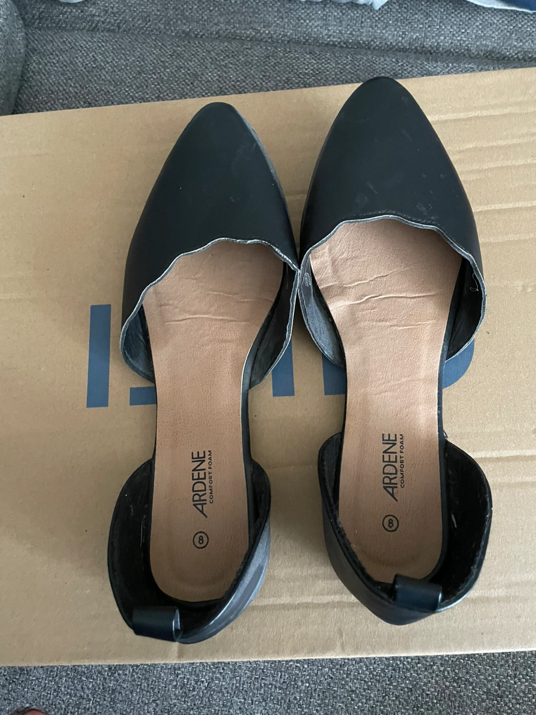 Ardene Black Pointed Flats Size 8
