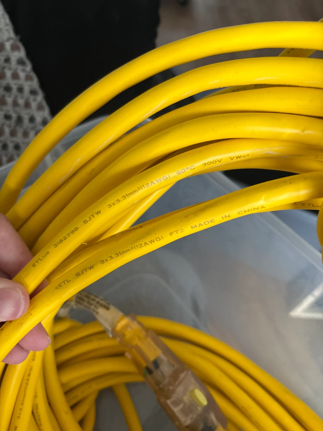 2 Yellow Outdoor Extension Cords (30’ and 50’) - photo 2