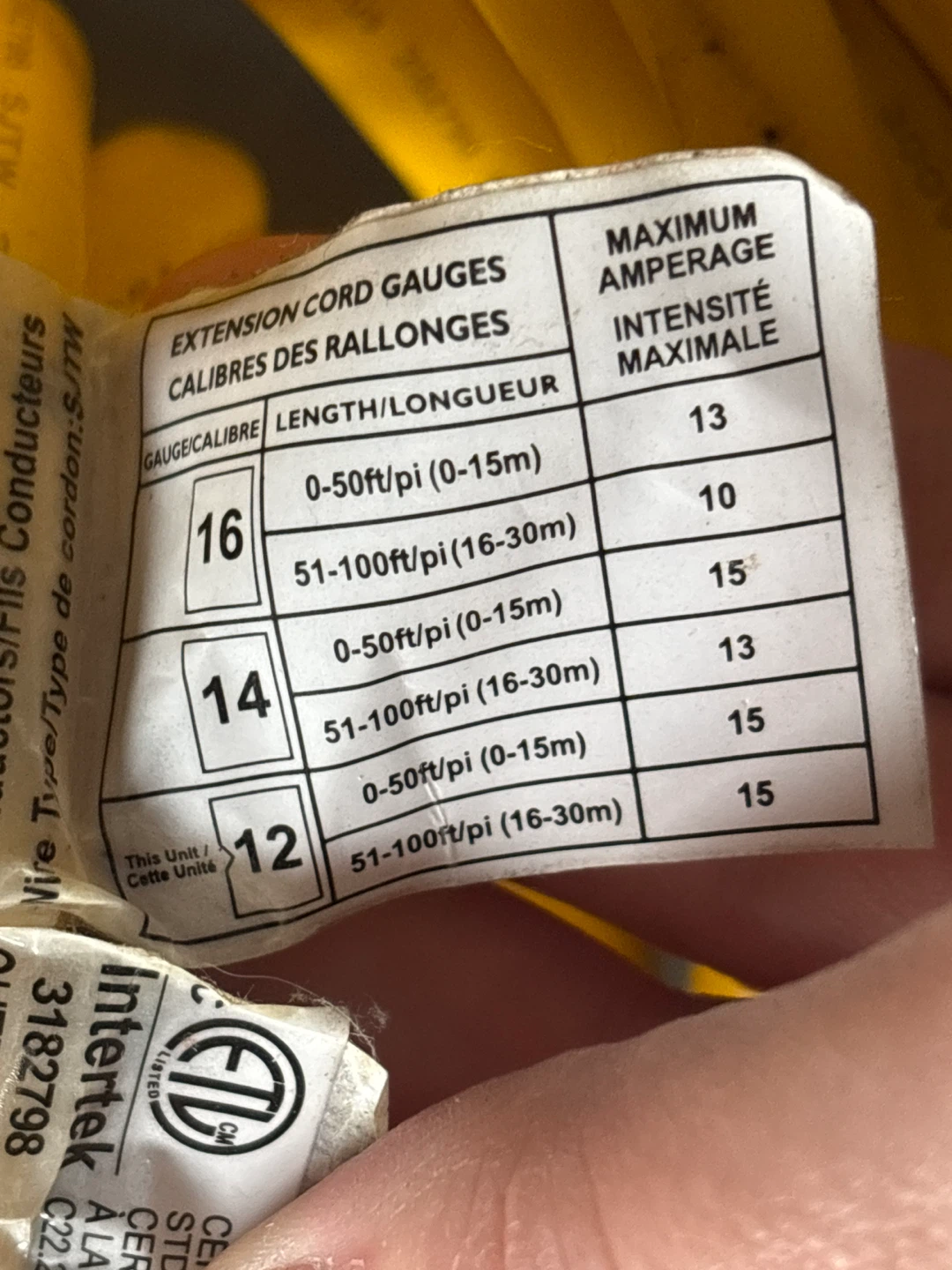 2 Yellow Outdoor Extension Cords (30’ and 50’) - photo 3