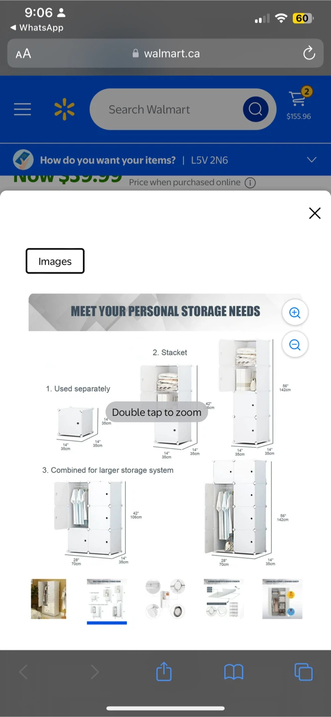 White Modular Storage Cabinet Wardrobe - photo 2