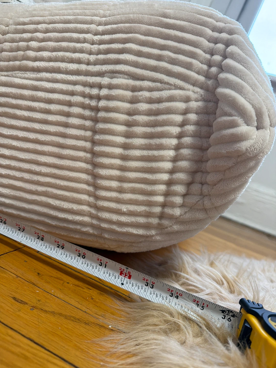Cream Corduroy Bean Bag Chair / Lounger - photo 4