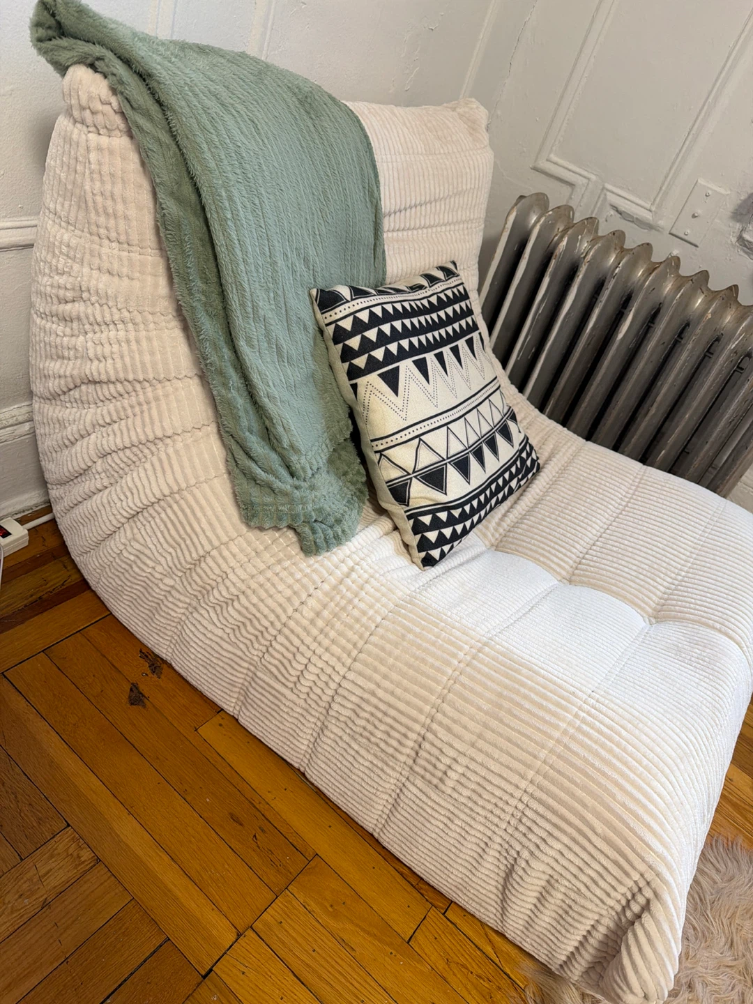 Cream Corduroy Bean Bag Chair / Lounger - photo 3