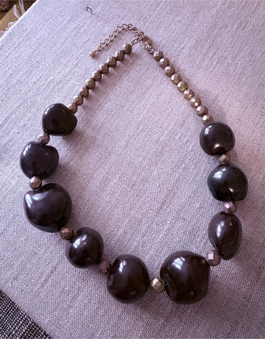 Hawaiian Kukui beads Brown Statement Necklace - photo 4