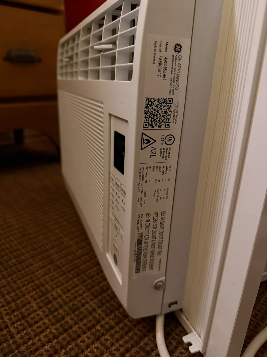 GE Window Air Conditioner, 5000 BTU - photo 3