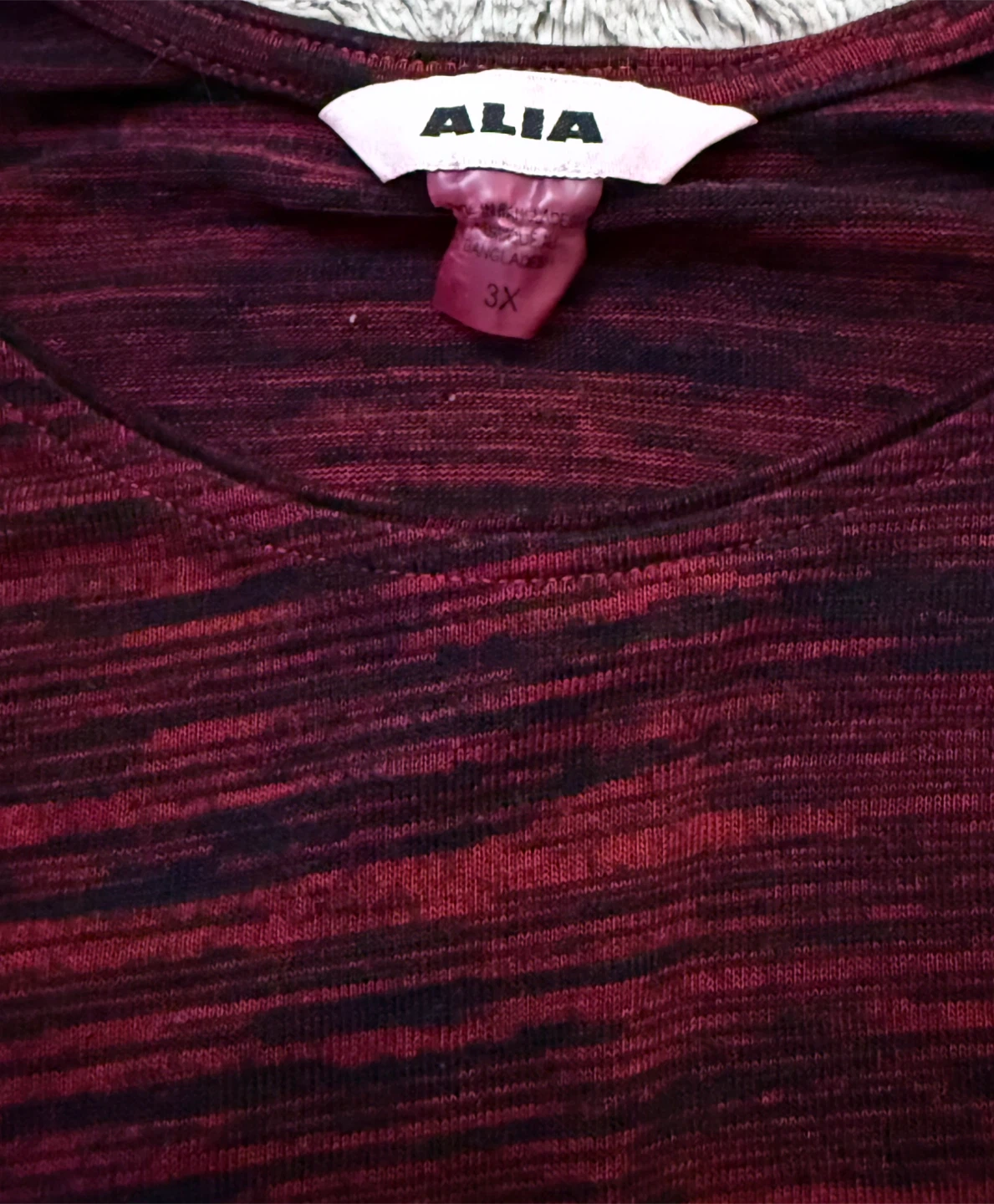 Alia Women's 3X Red & Black Striped Tunic Top - photo 4