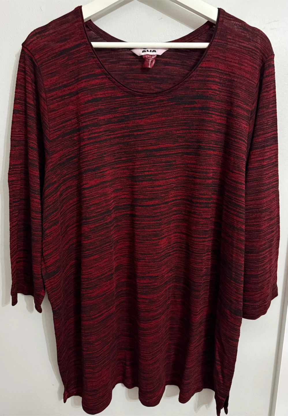 Alia Women's 3X Red & Black Striped Tunic Top - photo 2