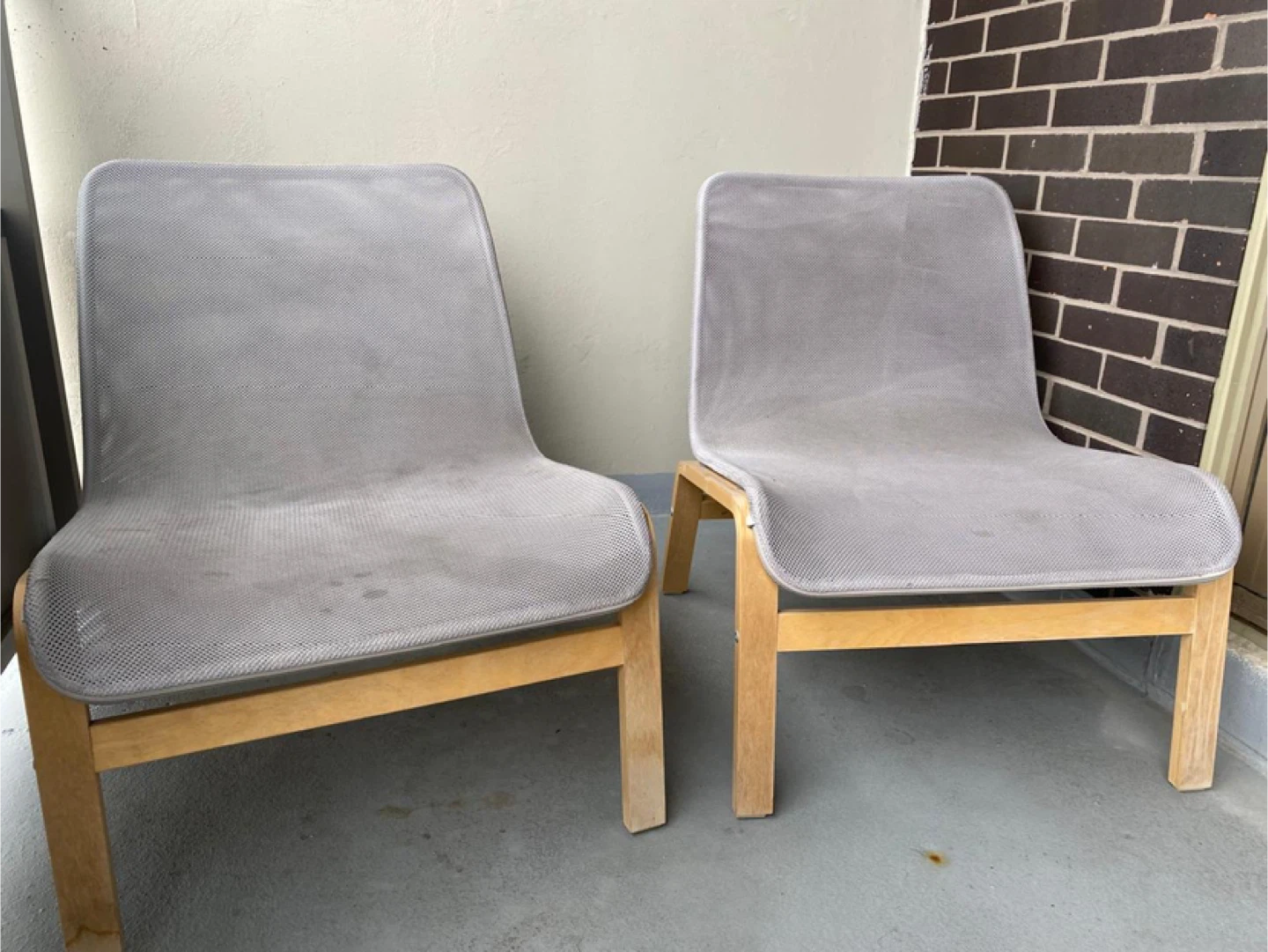 Wooden Folding Table and 2 Grey Chairs - photo 2