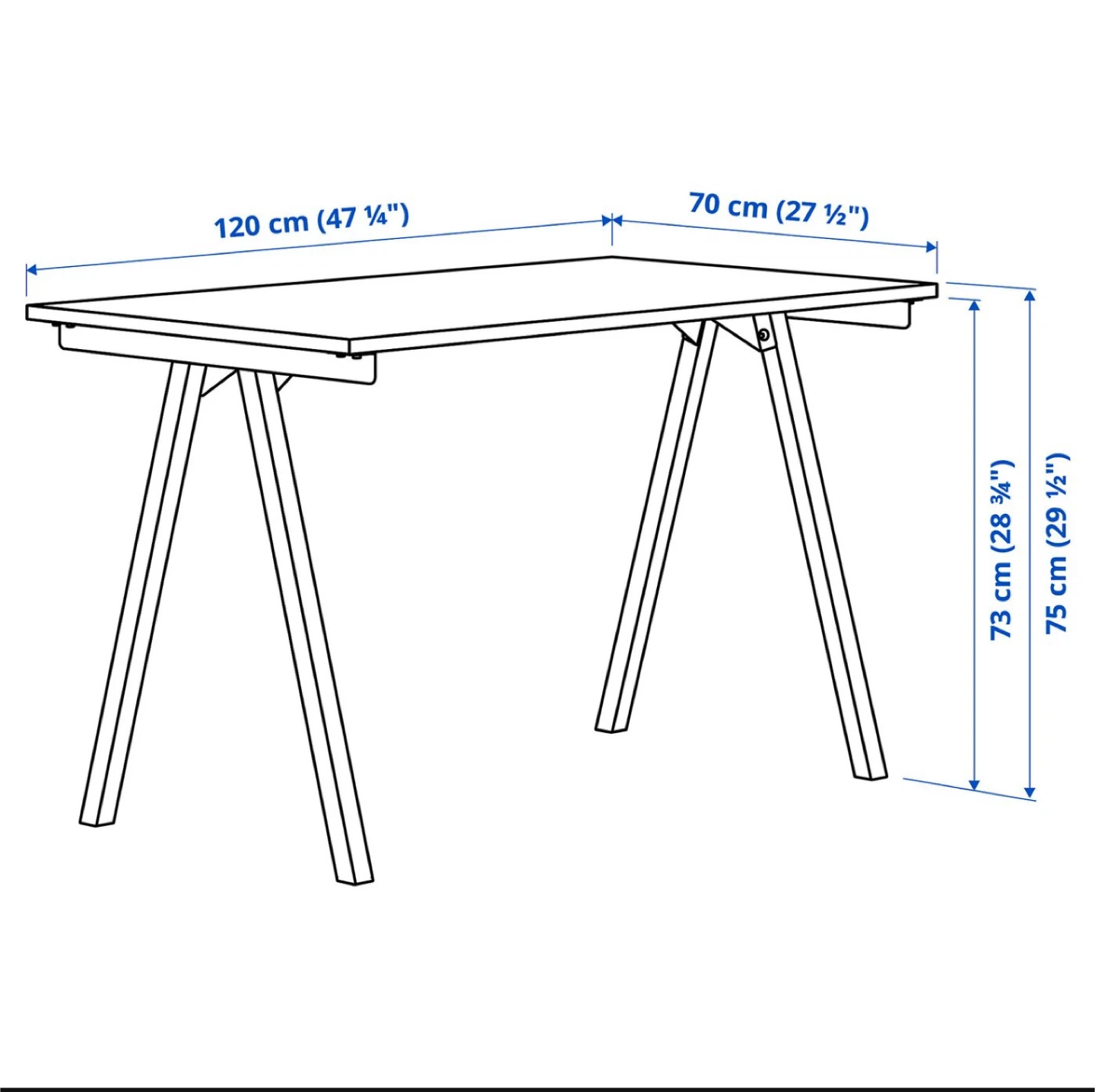 IKEA Trotten Desk - Beige/White - photo 2