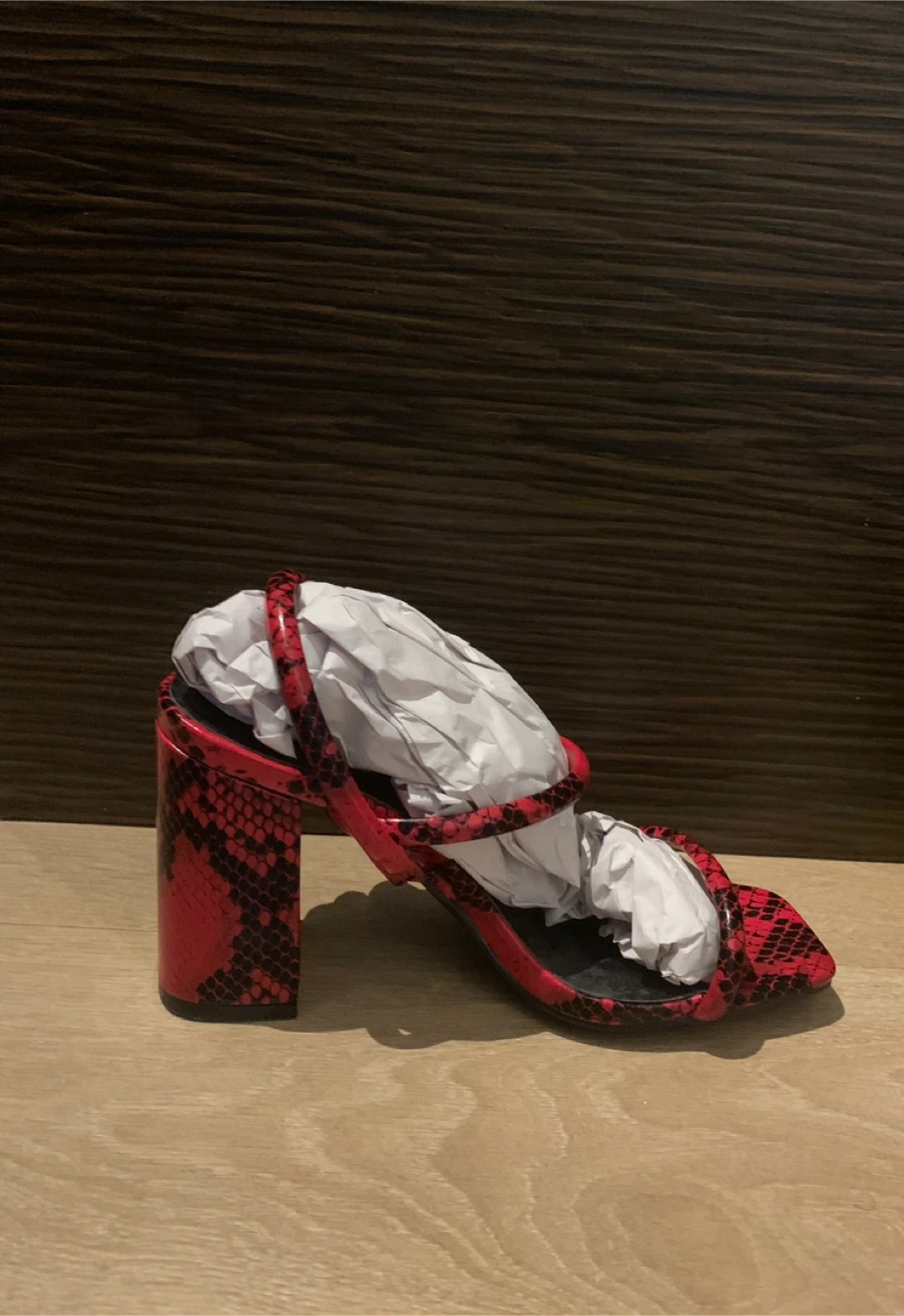 PLT Red Chunky Block Heels - photo 2