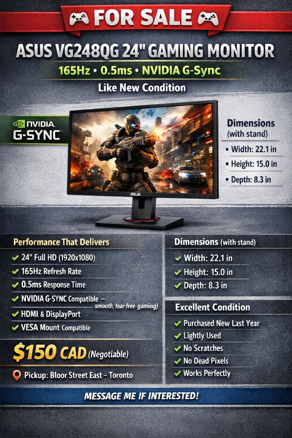 ASUS VG248QG 24" Gaming Monitor - photo 4