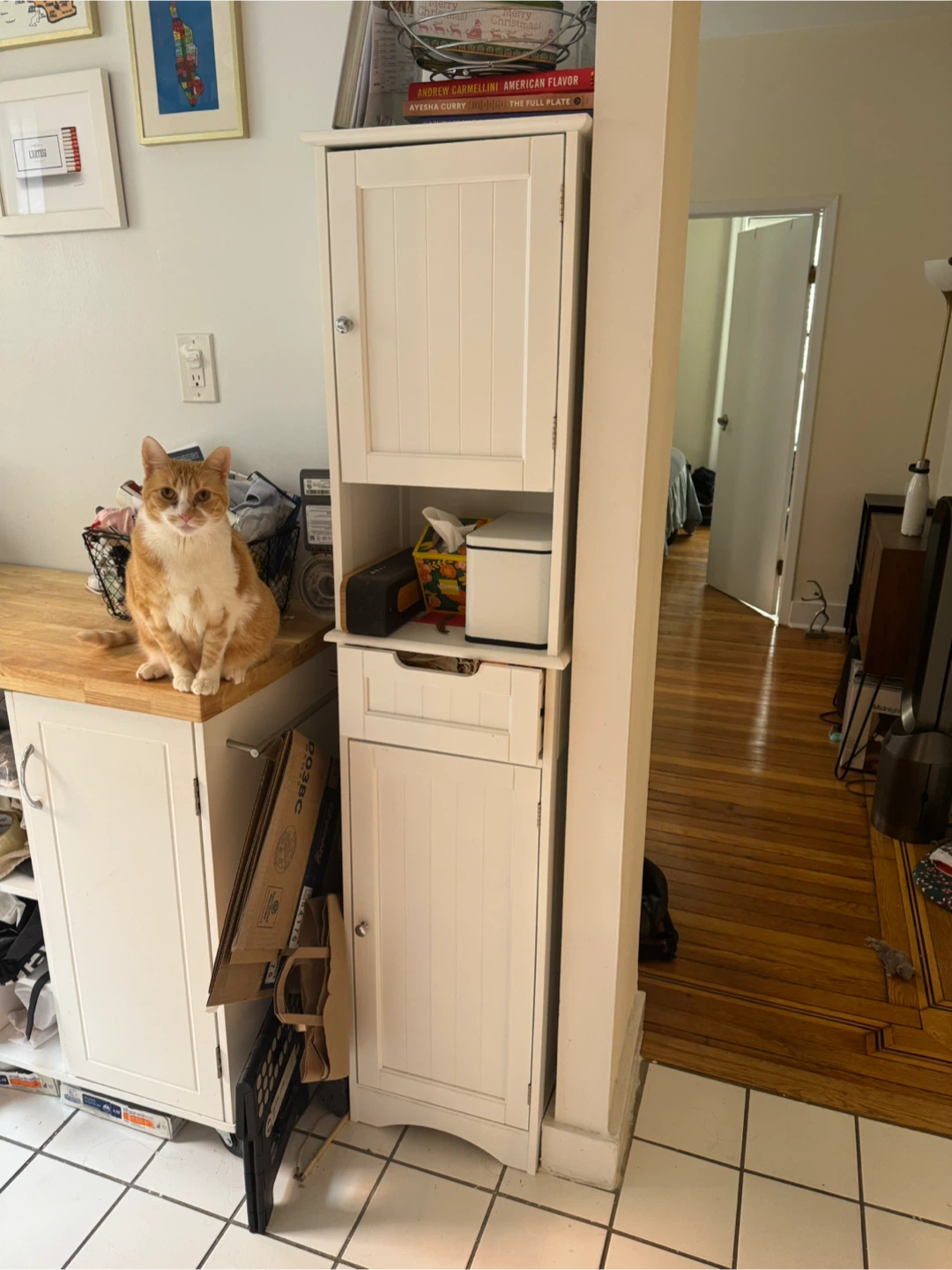 White 67" Tall Storage Cabinet - photo 2