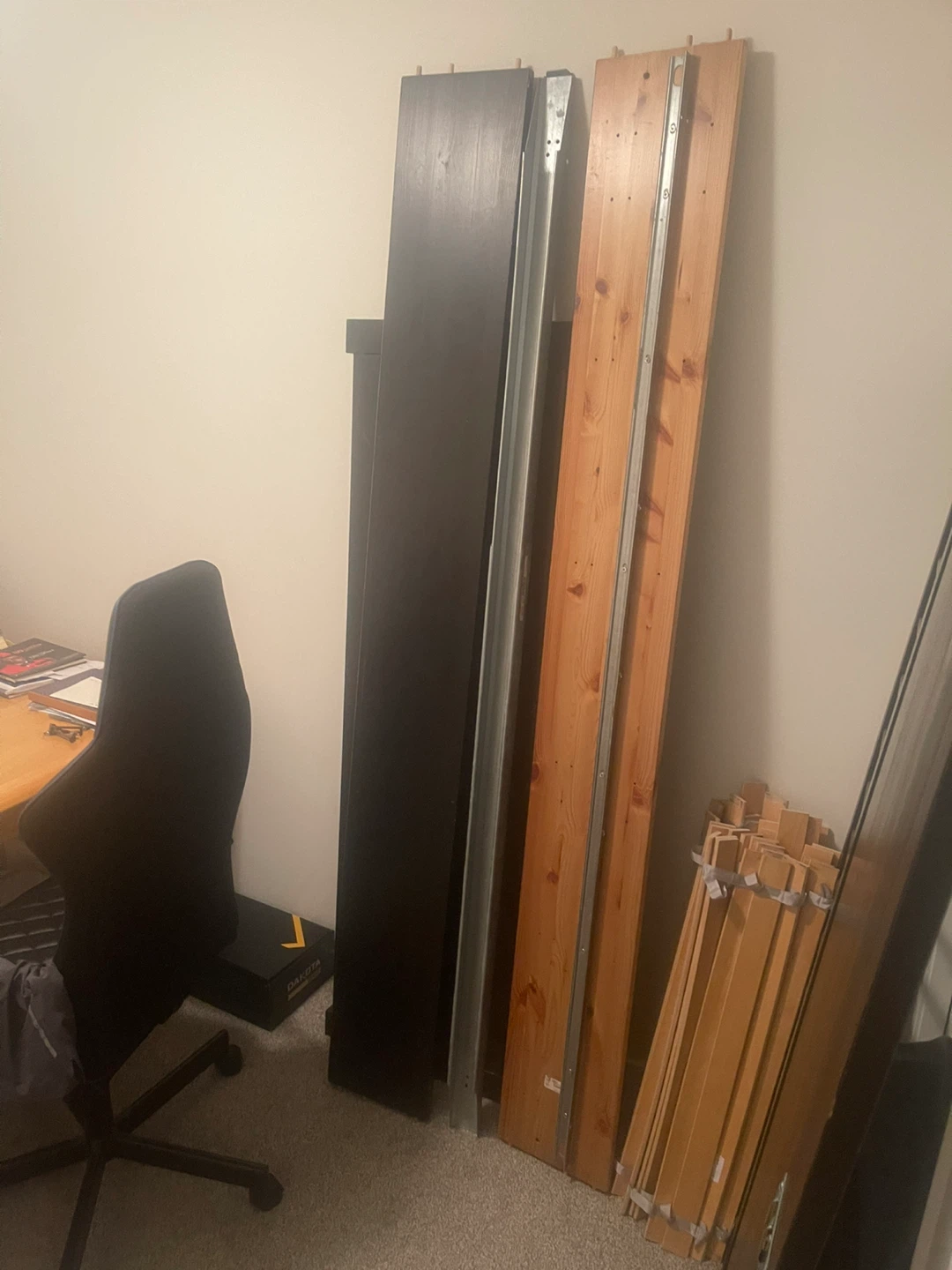 Dark Brown Wooden Headboard and Bed Frame Slats - photo 2