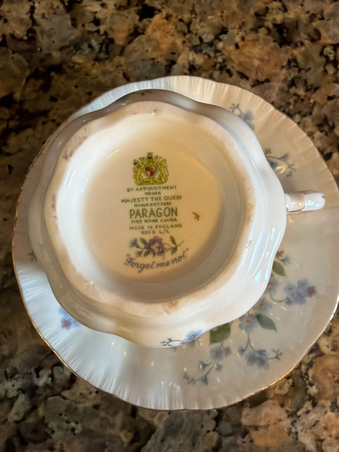 Paragon Forget Me Not Tea Cup and Saucer - photo 2
