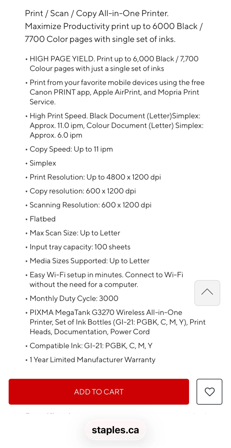 Brand New - Canon PIXMA G3270 Printer - photo 3
