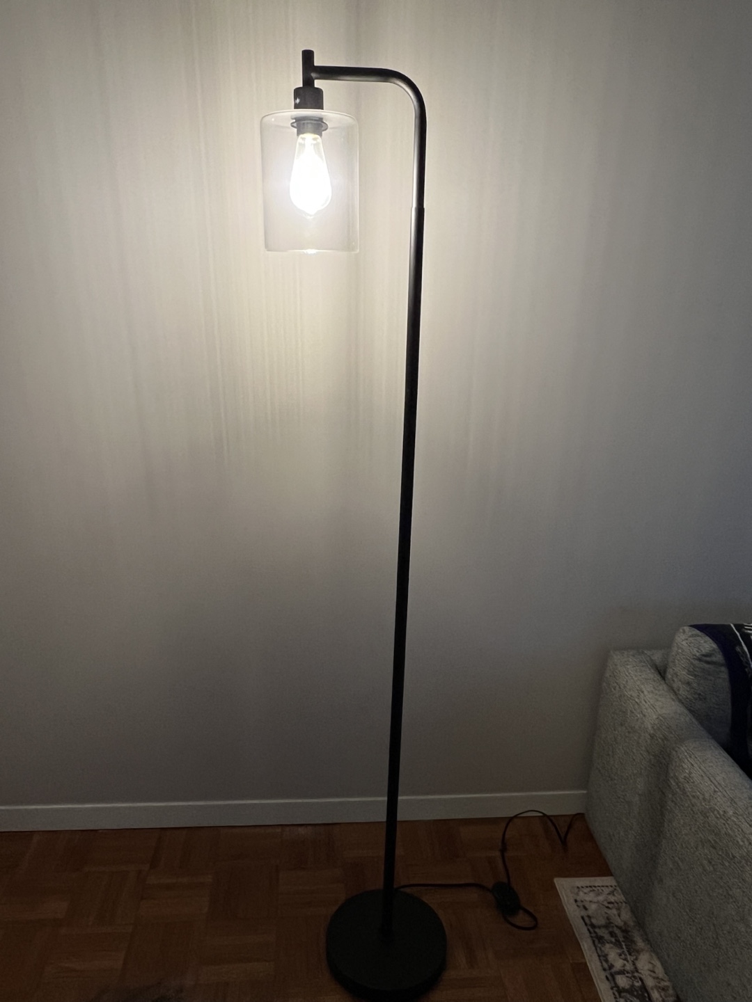 Modern Floor Lamp with Glass Shade - photo 2