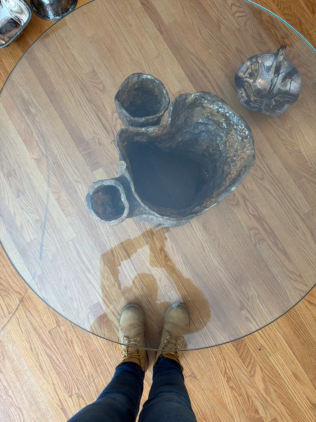 Glass Top Coffee Table with Unique Base - photo 3