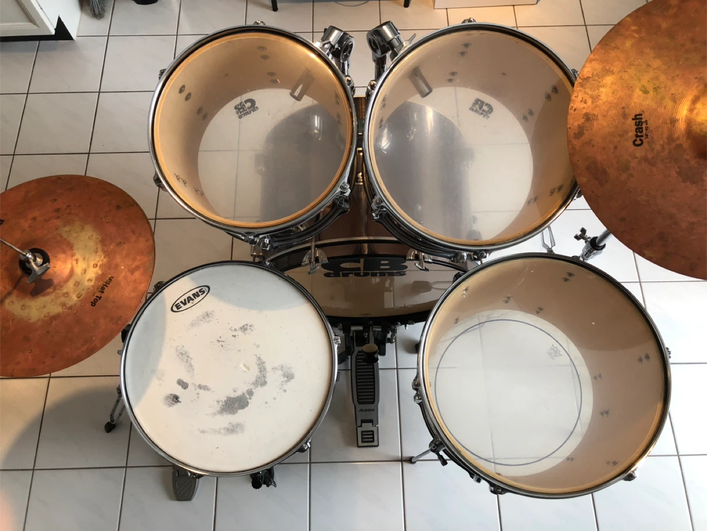 Full 5-piece drum set - gold pewter - photo 2