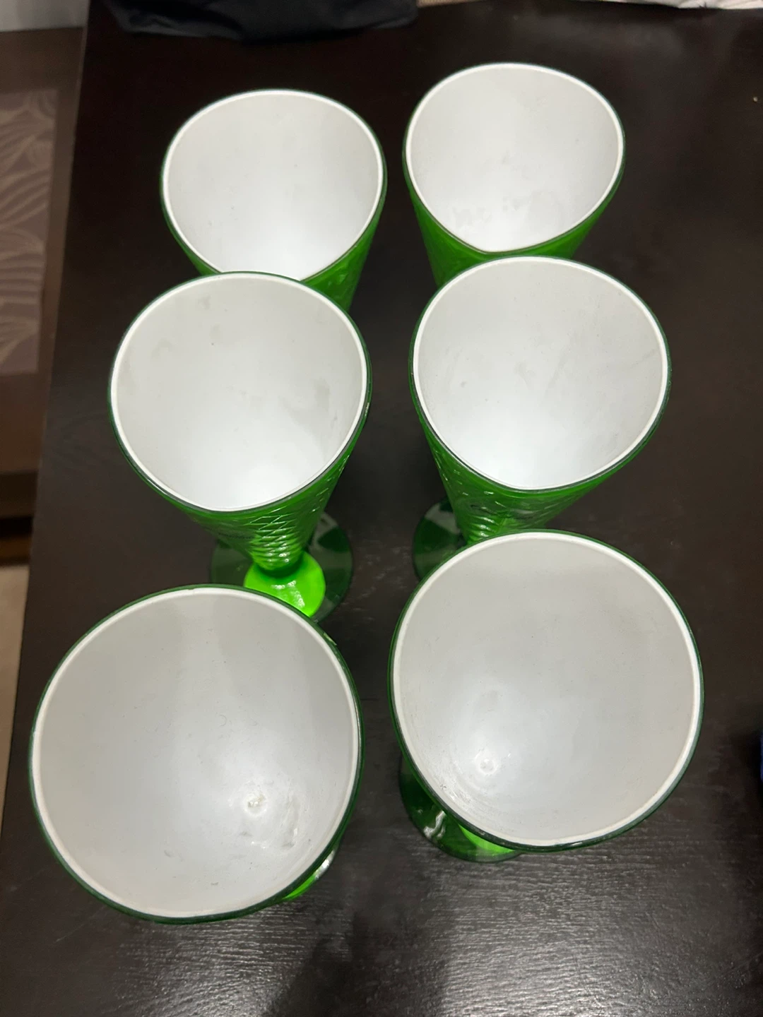New Set of 6 Green Ice Cream Cone Glasses - photo 3