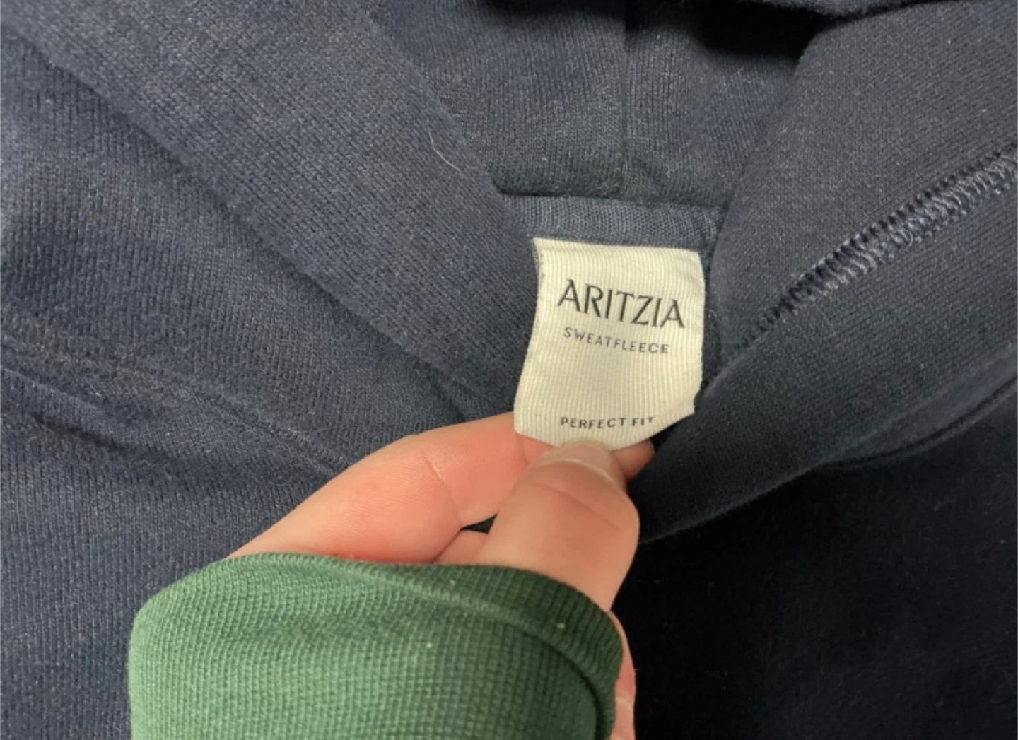 Aritzia Navy Blue Sweatfleece Hoodie Size M - photo 2