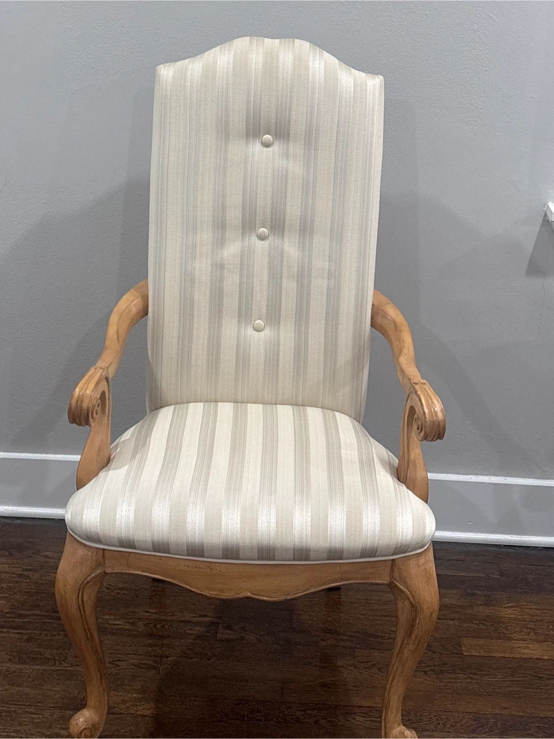 Striped Upholstered Arm Chair - photo 2