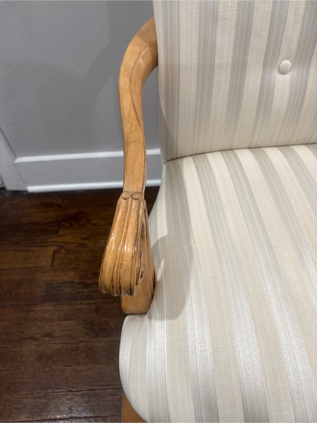 Striped Upholstered Arm Chair - photo 4