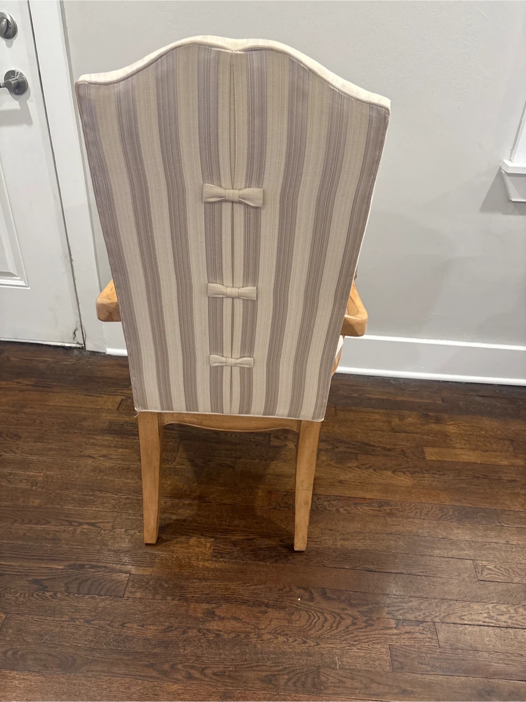 Striped Upholstered Arm Chair - photo 5