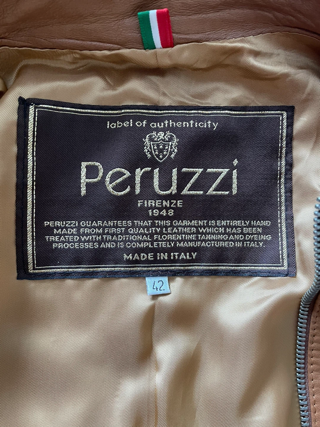 Women’s Peruzzi Tan Leather Jacket - photo 3