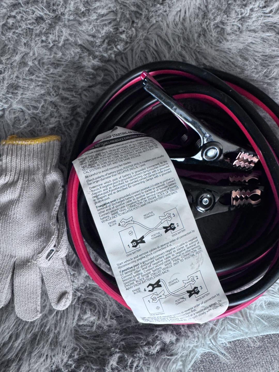 Jumper Cables with Gloves