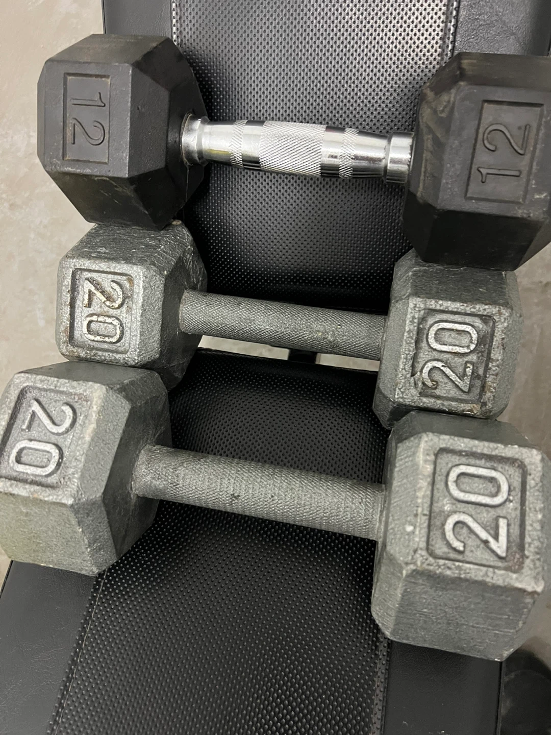 Marcy Club Weight Bench with 12lb and 20lb Dumbbells - photo 5