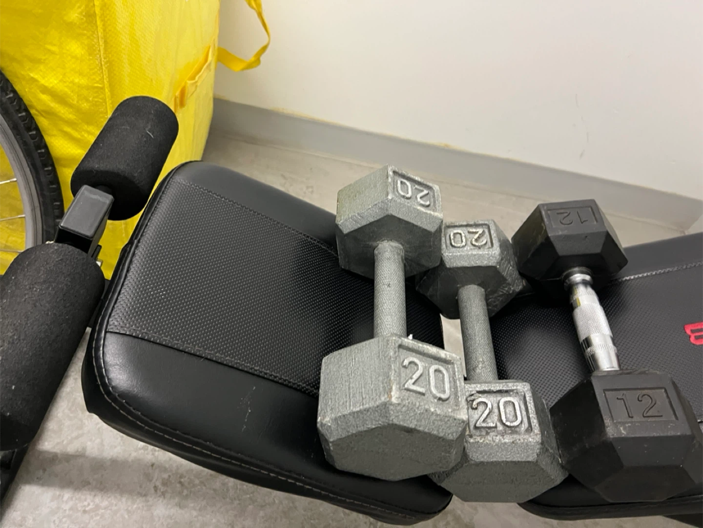 Marcy Club Weight Bench with 12lb and 20lb Dumbbells - photo 4