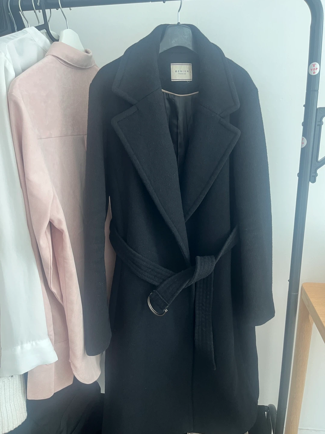 Korea designer: Black Wool 90% Coat - photo 5