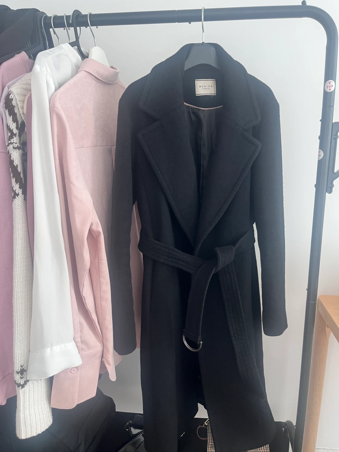 Korea designer: Black Wool 90% Coat - photo 3